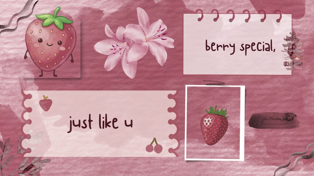 Dark academia strawberries on muted background cute strawberry wallpaper