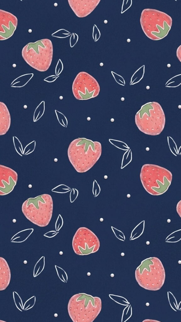 A pattern of vibrant strawberries