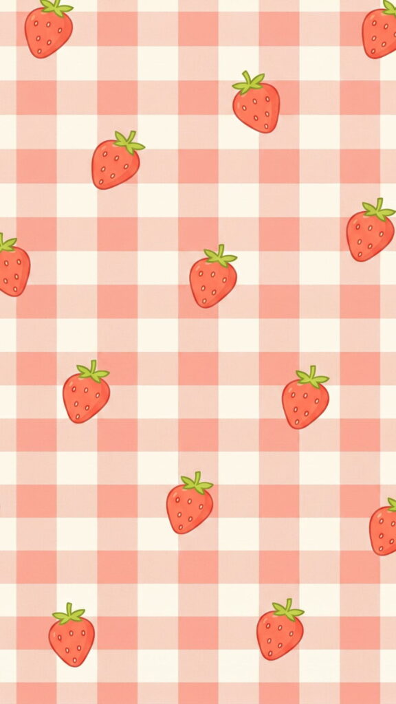 A tablecloth with a pink and white checkered design