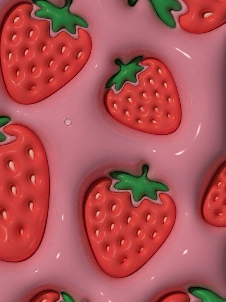Cute strawberries wallpaper for pc aesthetic