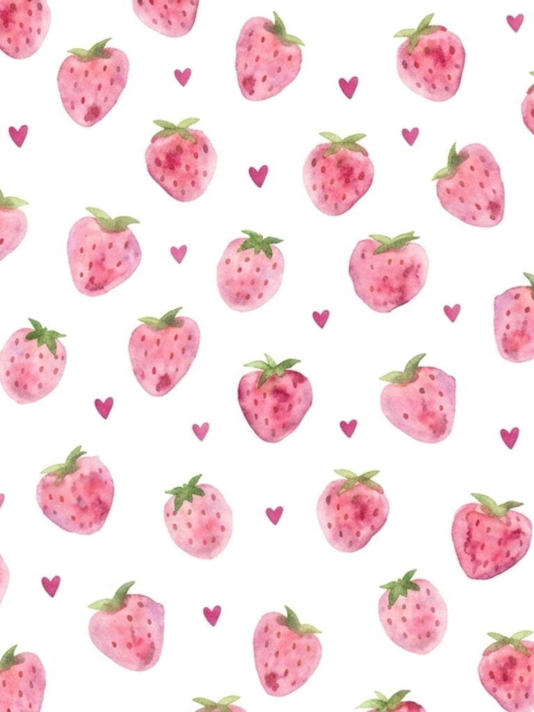 Cute strawberries wallpaper for pc aesthetic free