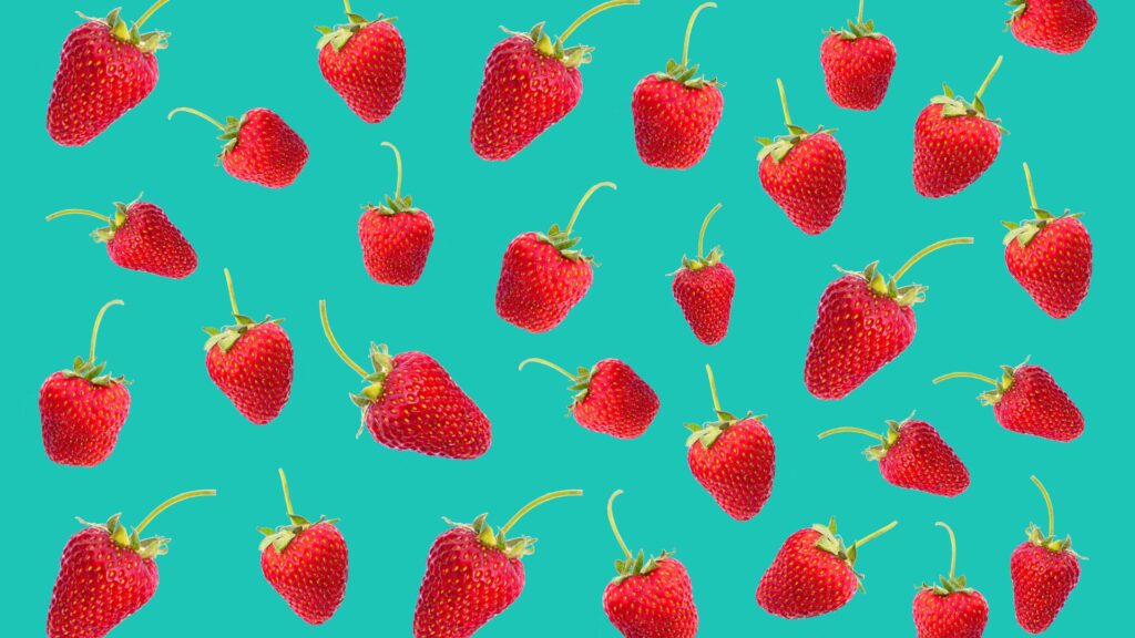 Cute strawberry cartoon seamless pattern vector Background ...