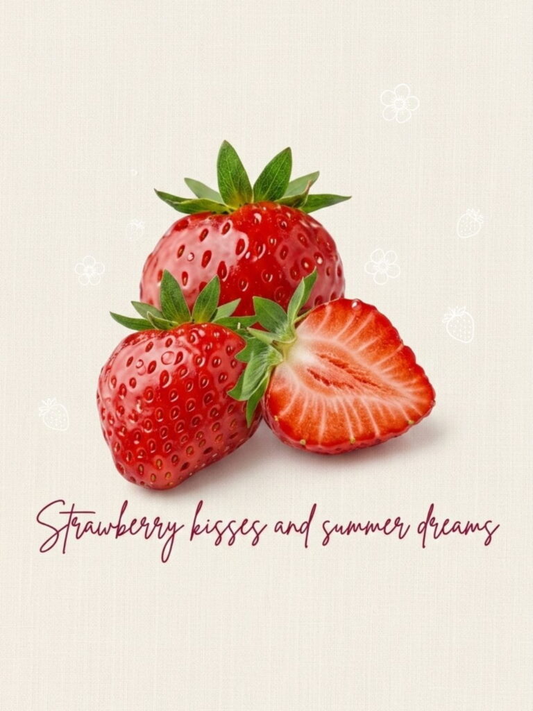 Fresh strawberries arranged artistically