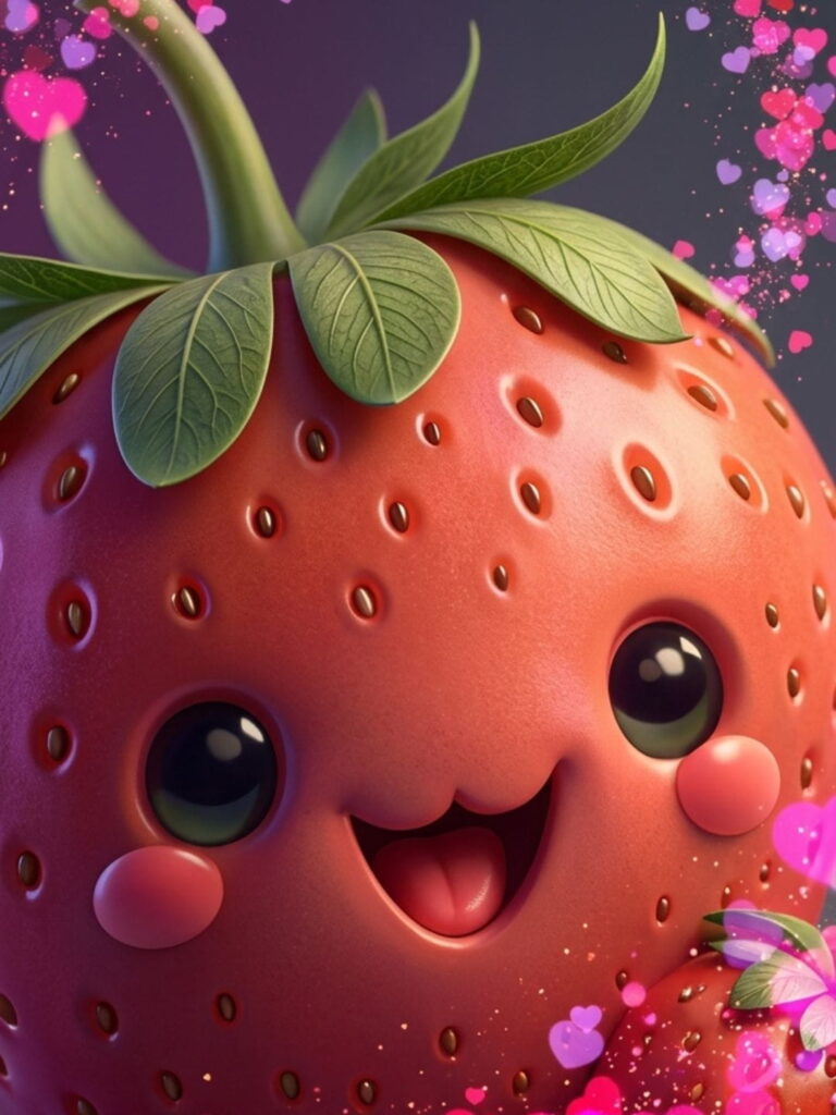 Pink strawberry wallpaper phone