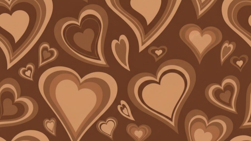 Hearts brown aesthetic wallpaper i phone
