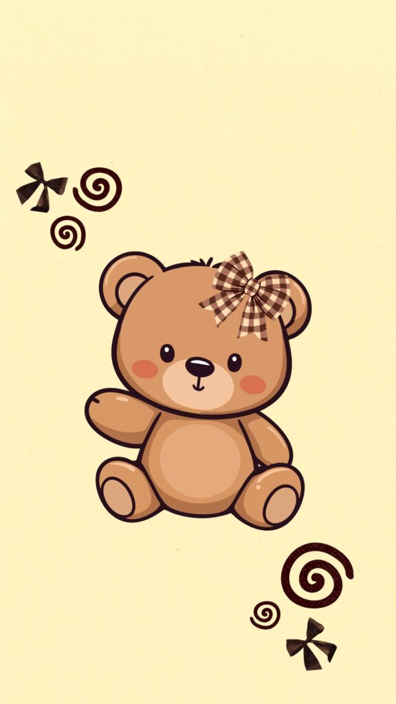 Cute Bear brown aesthetic wallpaper i phone