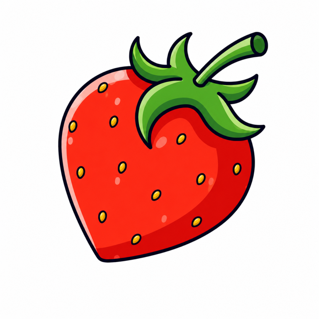 Bright cartoon strawberry illustration