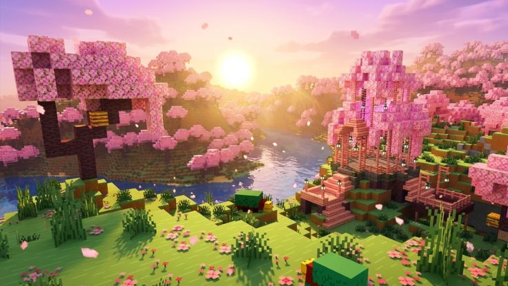 A Minecraft character in iron armor standing in a golden wheat field at sunset Minecraft Wallpaper