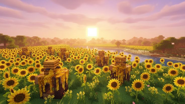 Sunflower Minecraft Wallpaper