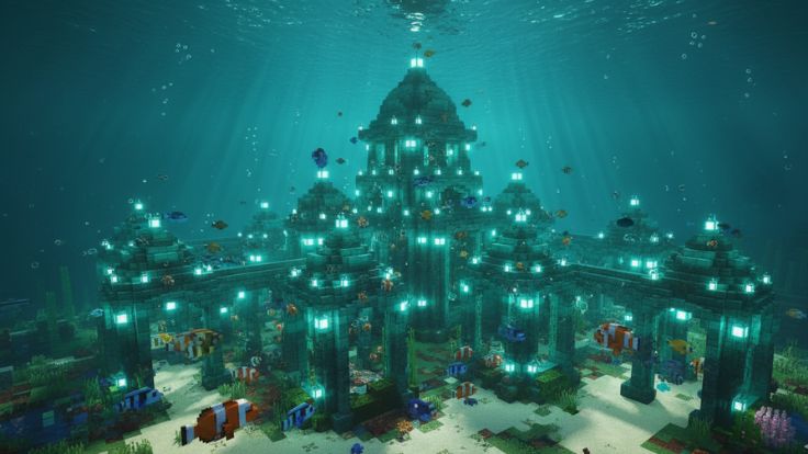 Tropical palace Minecraft Wallpaper