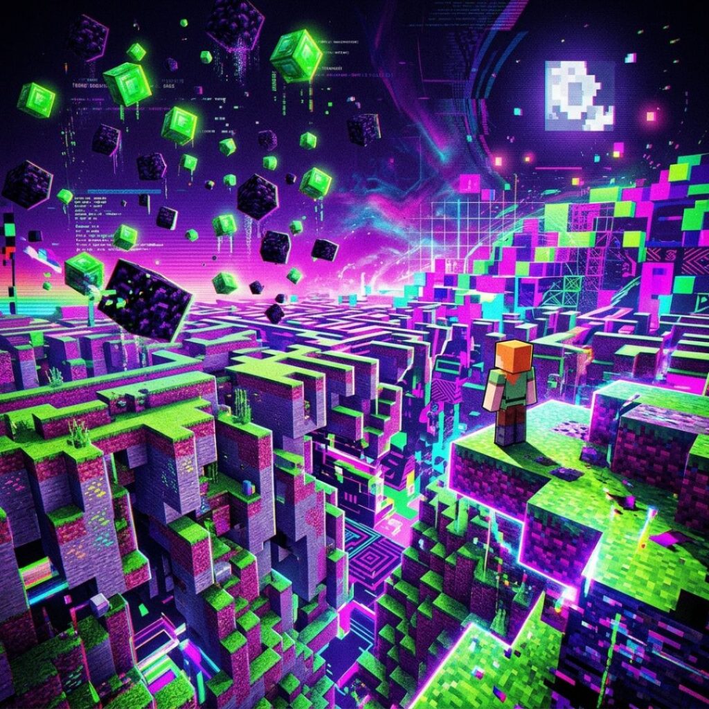 glitchy Minecraft Wallpaper