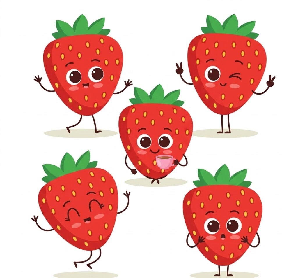 cute strawberry cartoon