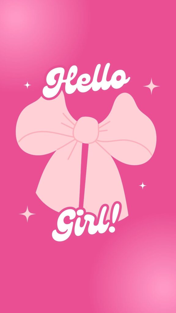 A single, perfectly tied pink satin ribbon on a matching pastel pink background, pink coquette wallpaper.