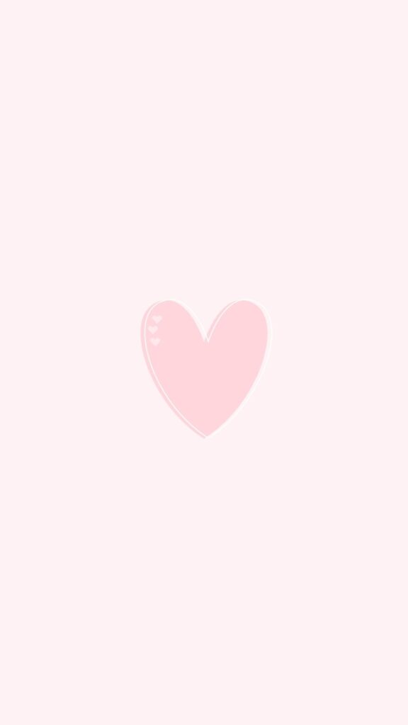 A single, soft pink heart centered on a smooth pastel pink background, pink coquette wallpaper.