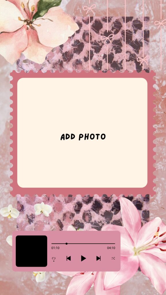 A delicate pink lily with lush green leaves on a smooth pastel pink background, pink coquette wallpaper.