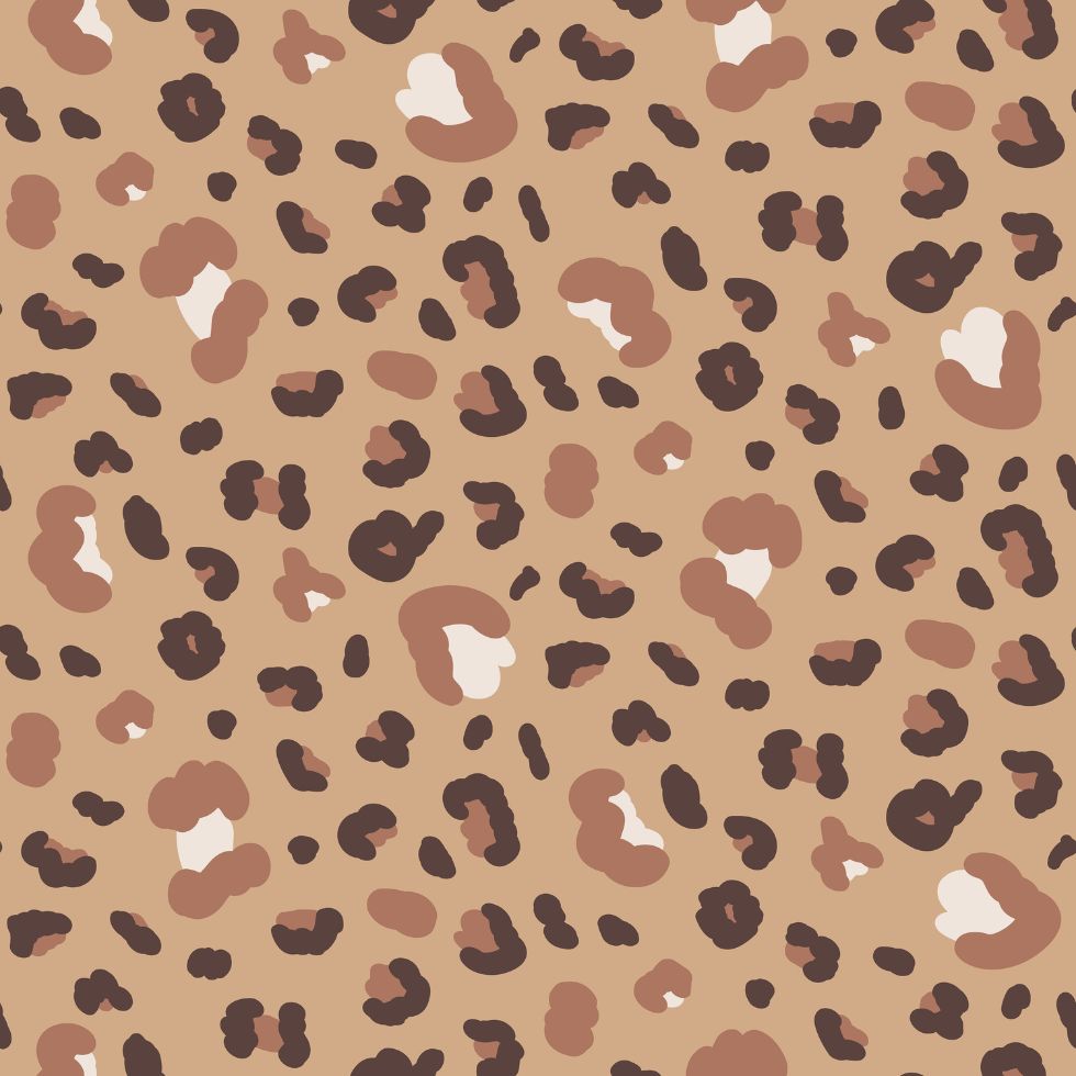 A stylish leopard print pattern featuring neutral tan brown and cream spots on a sandy beige background preppy wallpaper