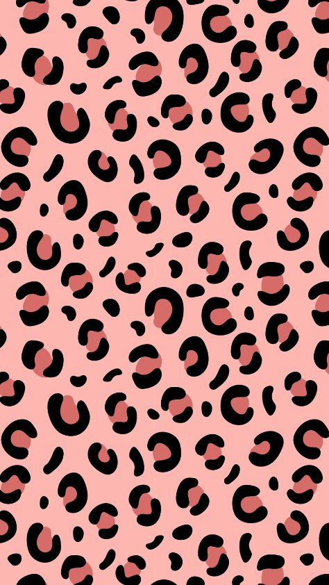 Pink and black leopard print pattern with chic rose gold accents preppy wallpaper