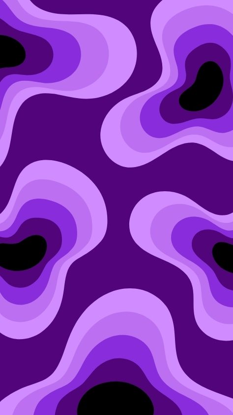 Abstract wavy topographical pattern in shades of purple and black preppy wallpaper
