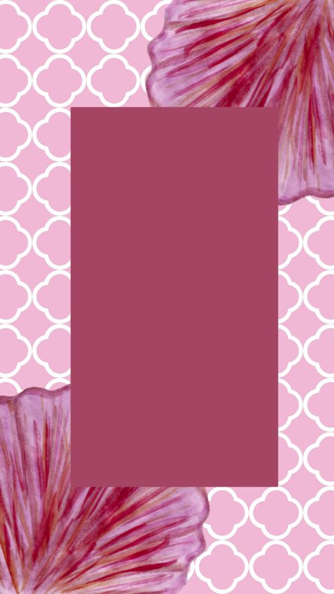 Floral trellis design with a maroon center frame and watercolor petals preppy wallpaper