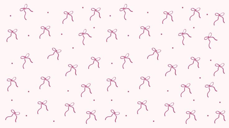 Minimalist pink bow pattern on a light pink background, preppy wallpaper.