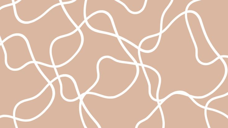 White abstract wavy lines on a tan background, preppy wallpaper.
