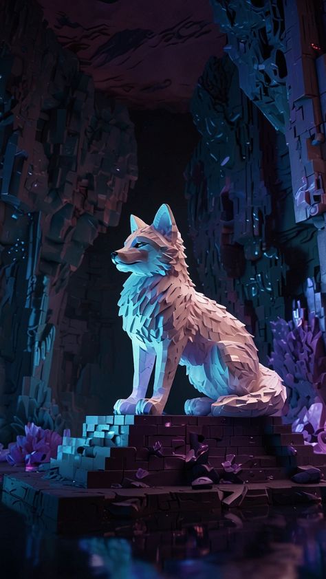 crystal cave Cute Kitsune Wallpaper