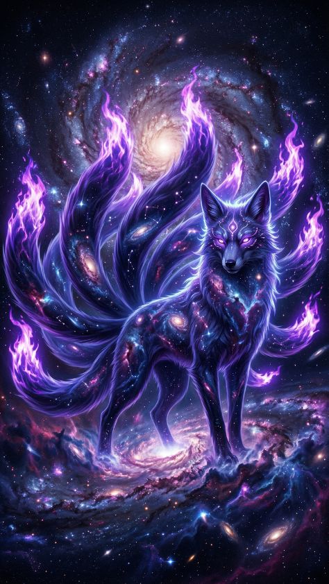 magical kitsune floating lanterns Cute Kitsune Wallpaper