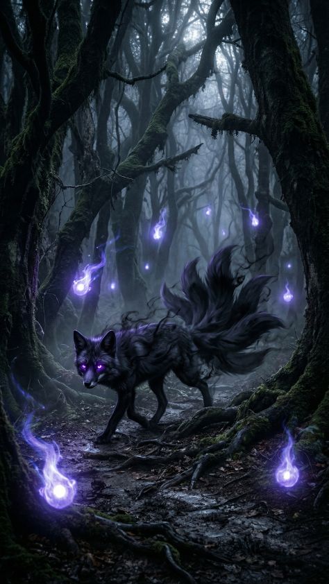 forest Cute Kitsune Wallpaper