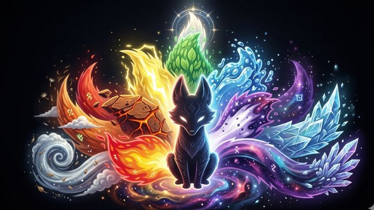 elemental spirit Cute Kitsune Wallpaper