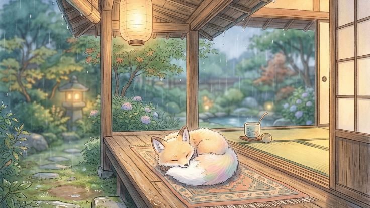 chibi style cute kitsune wallpaper