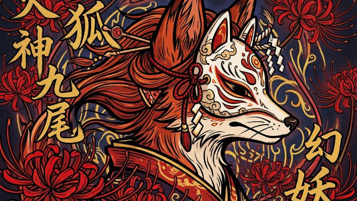 artistic cute kitsune wallpaper