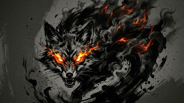 smokey cute kitsune wallpaper