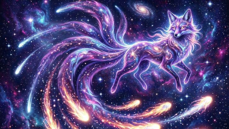 star nebulae Cute Kitsune Wallpaper