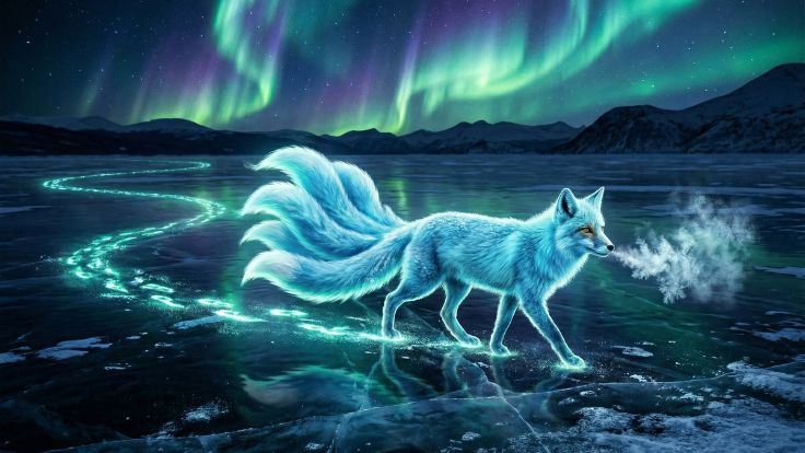 ice lake Cute Kitsune Wallpaper