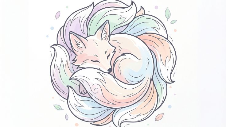 pastel Cute Kitsune Wallpaper