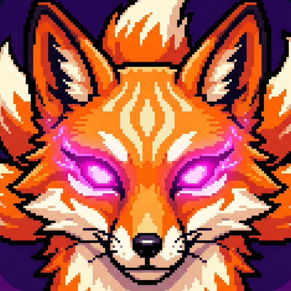 pixel art Cute Kitsune Wallpaper