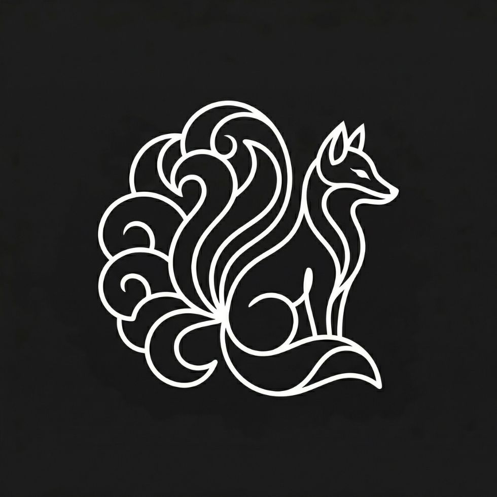 Minimal logo Cute Kitsune Wallpaper