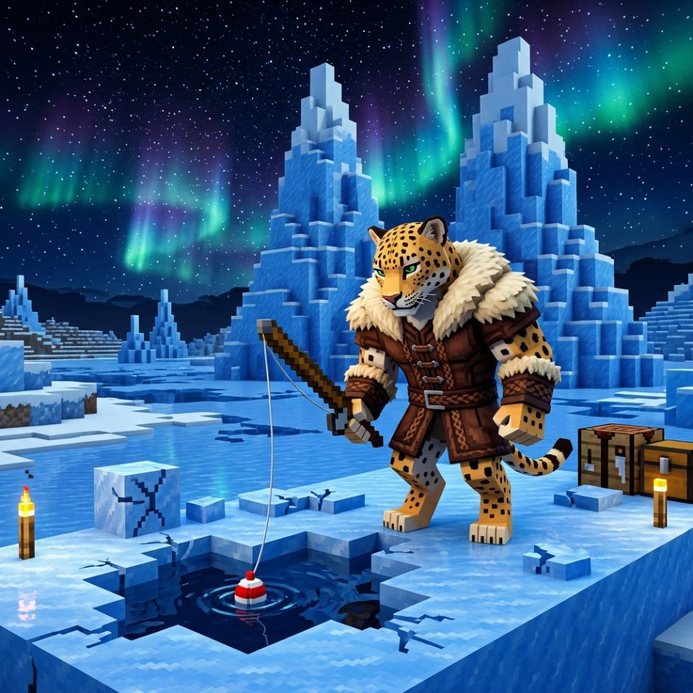 Leopard ice fishing northern lights leopard fruit picture