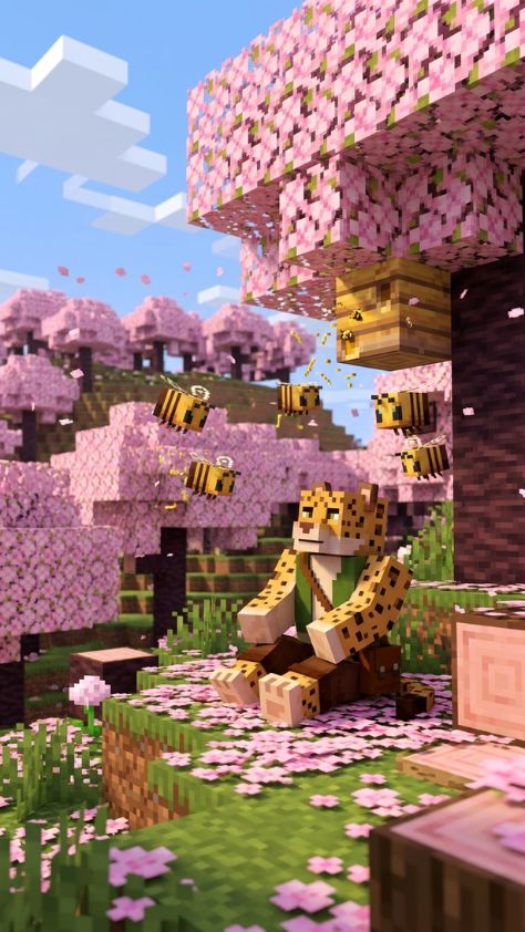 Minecraft leopard cherry blossom leopard fruit picture