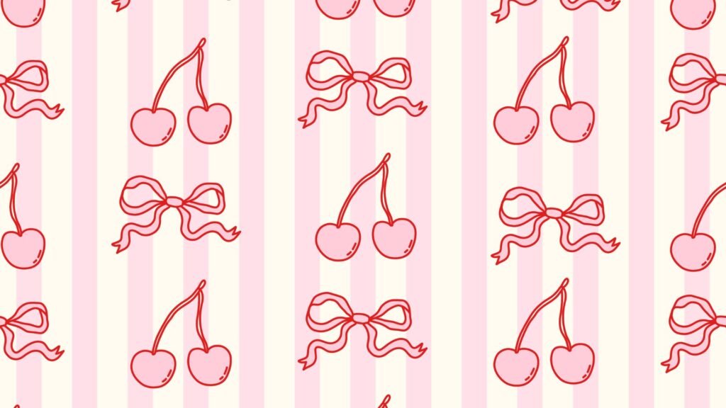 Coquette Bow Strawberry Wallpaper