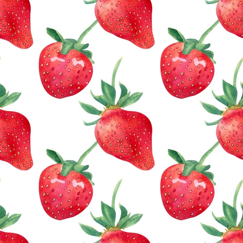 Seamless pattern featuring vibrant red strawberries