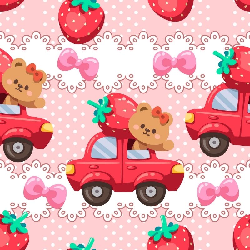 Seamless wallpaper pattern featuring teddy bears