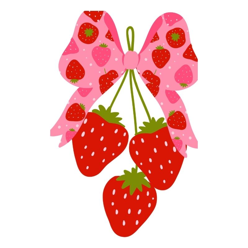 Vector clipart of coquette strawberries