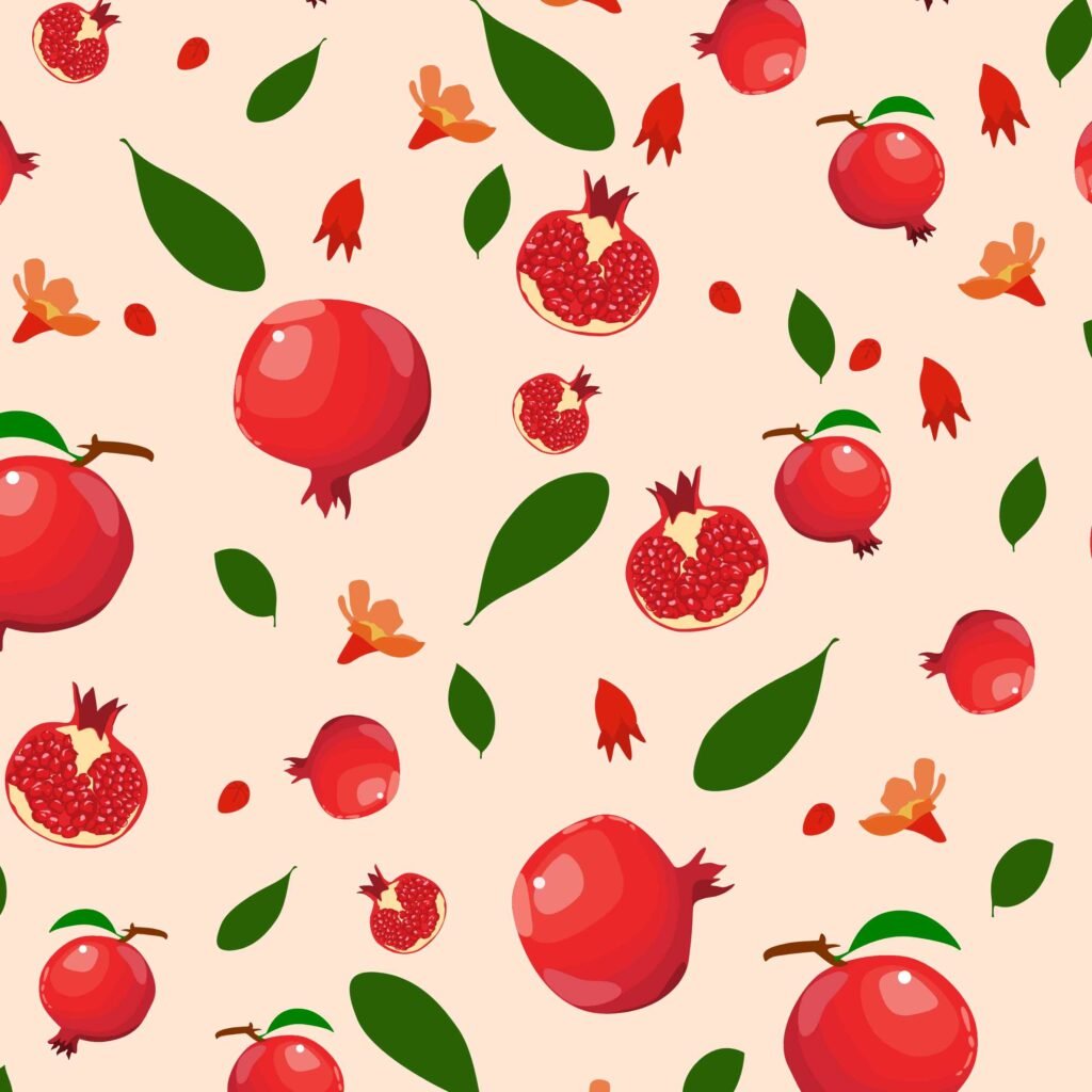 Aesthetic pomegranate fruit background