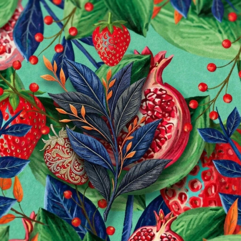 Bright red pomegranate wallpaper