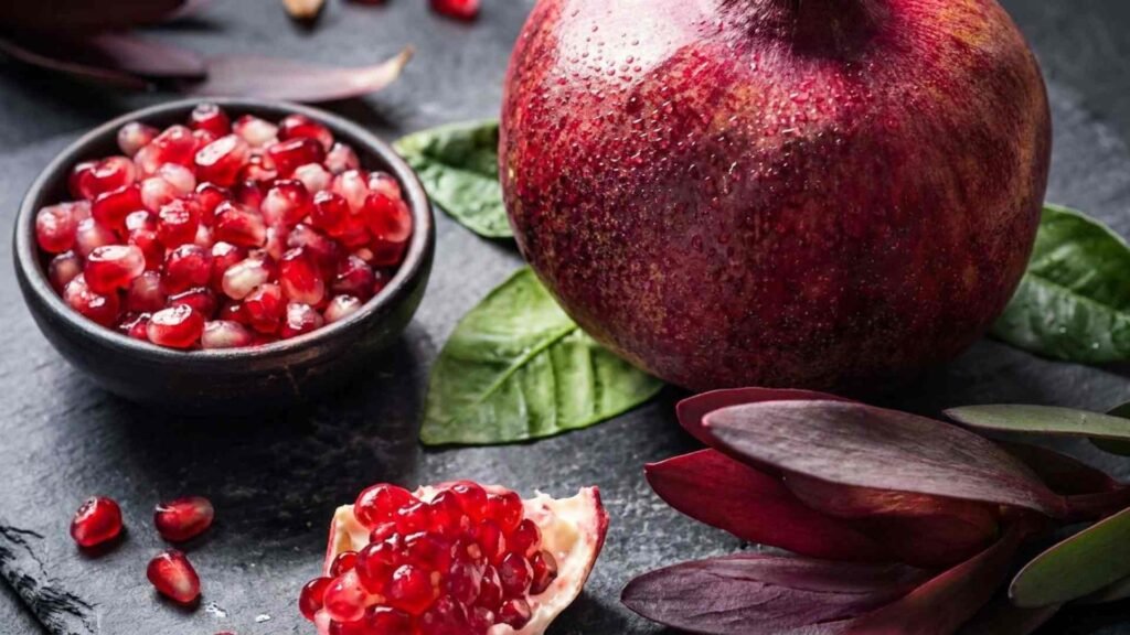 Fresh harvest pomegranate wallpaper