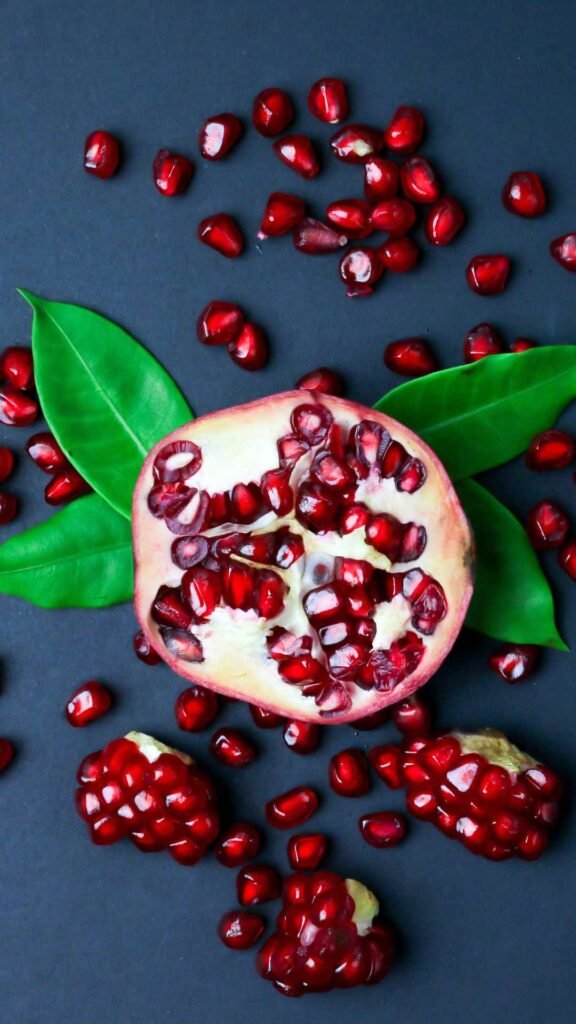 HD wallpaper with ripe pomegranate fruit