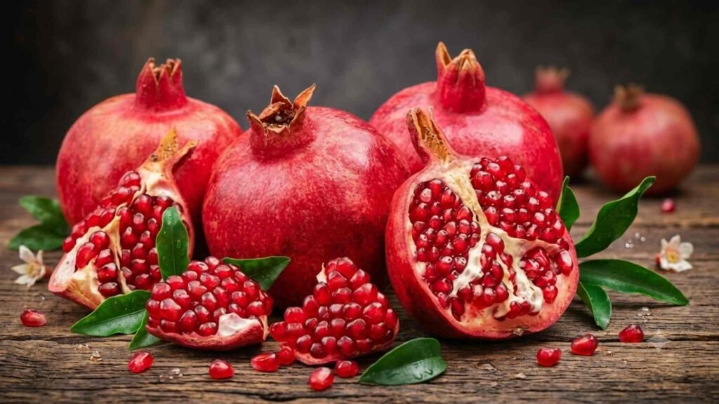 Natural pomegranate fruit desktop background