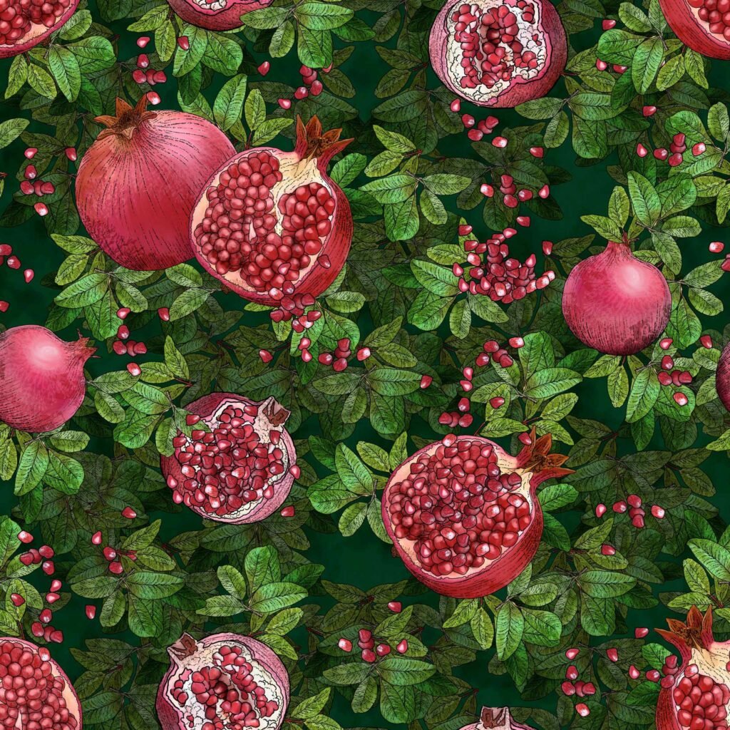 Organic pomegranate background in HD