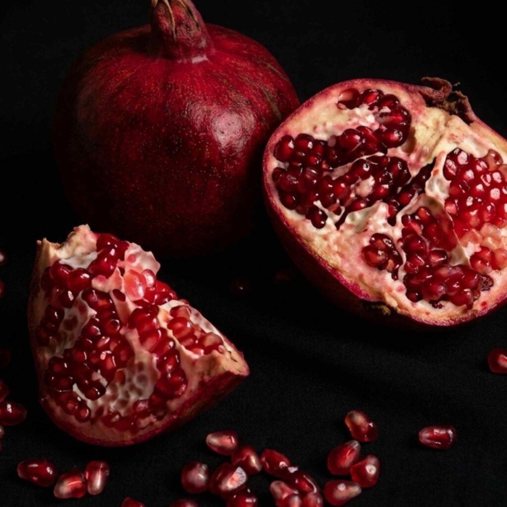 Pomegranate wallpaper with fresh seeds